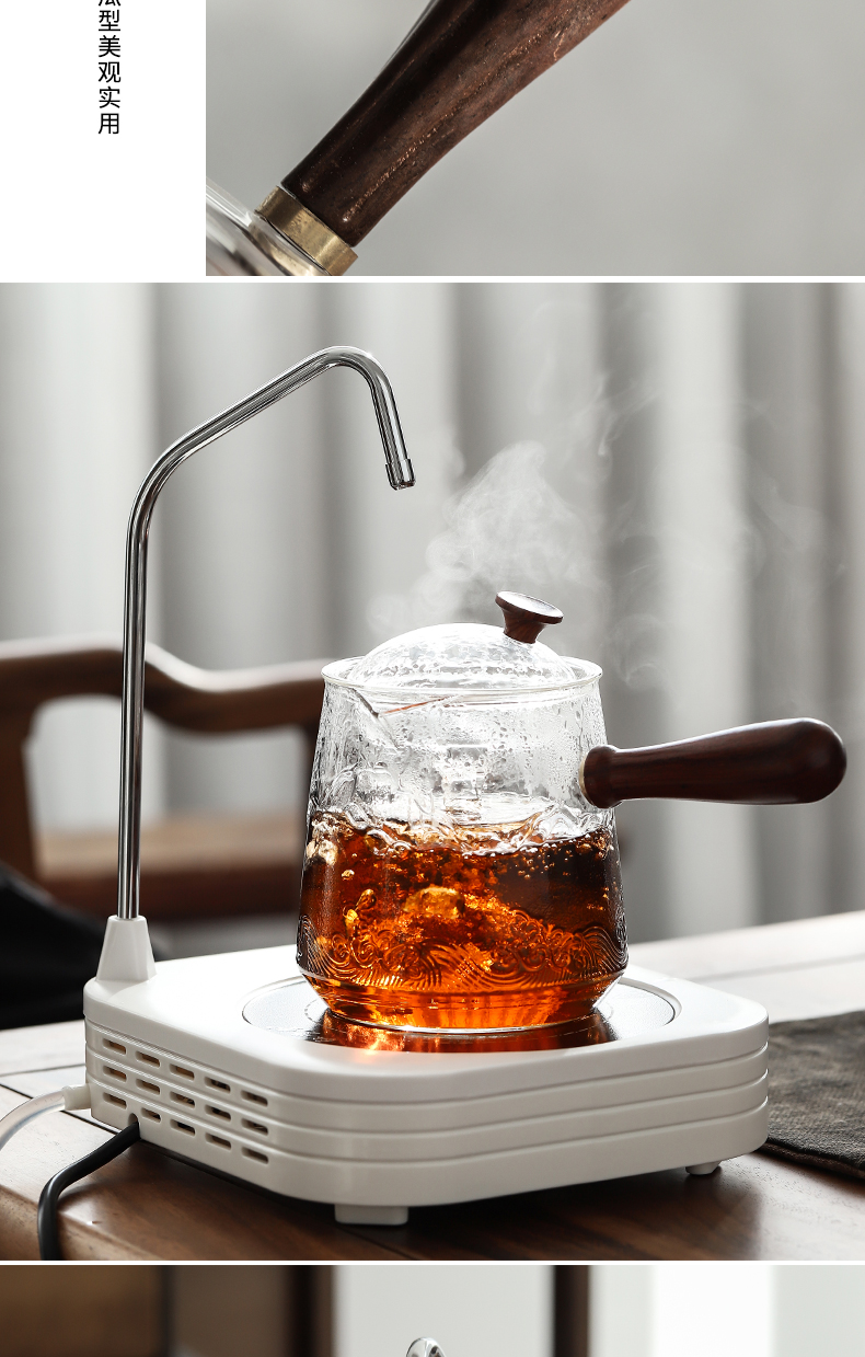 By mud boil tea machine electricity TaoLu domestic heat - resistant glass steam boiling tea stove automatic pumping small boiling water pot