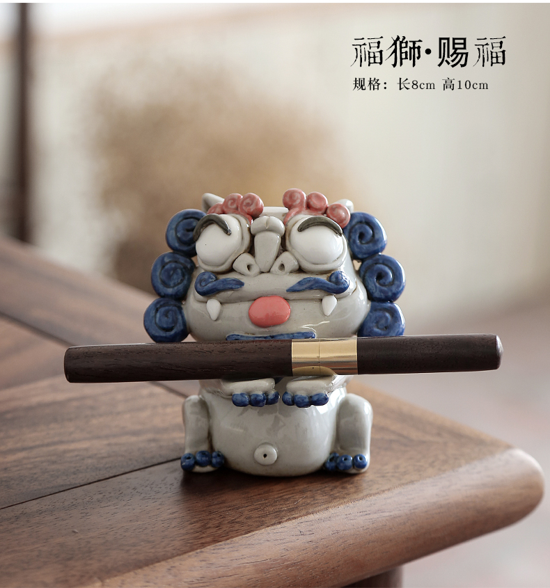 By pure manual mud jingdezhen ceramic tea pet plutus play the mythical wild animal tea tea accessories creative fragrant incense buner furnishing articles