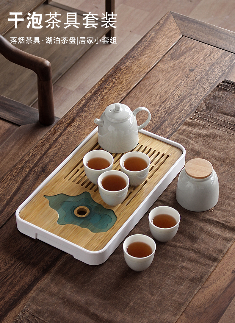 By mud household Japanese office contracted dry tea tray ceramic teapot tea set the set of kung fu tea taking