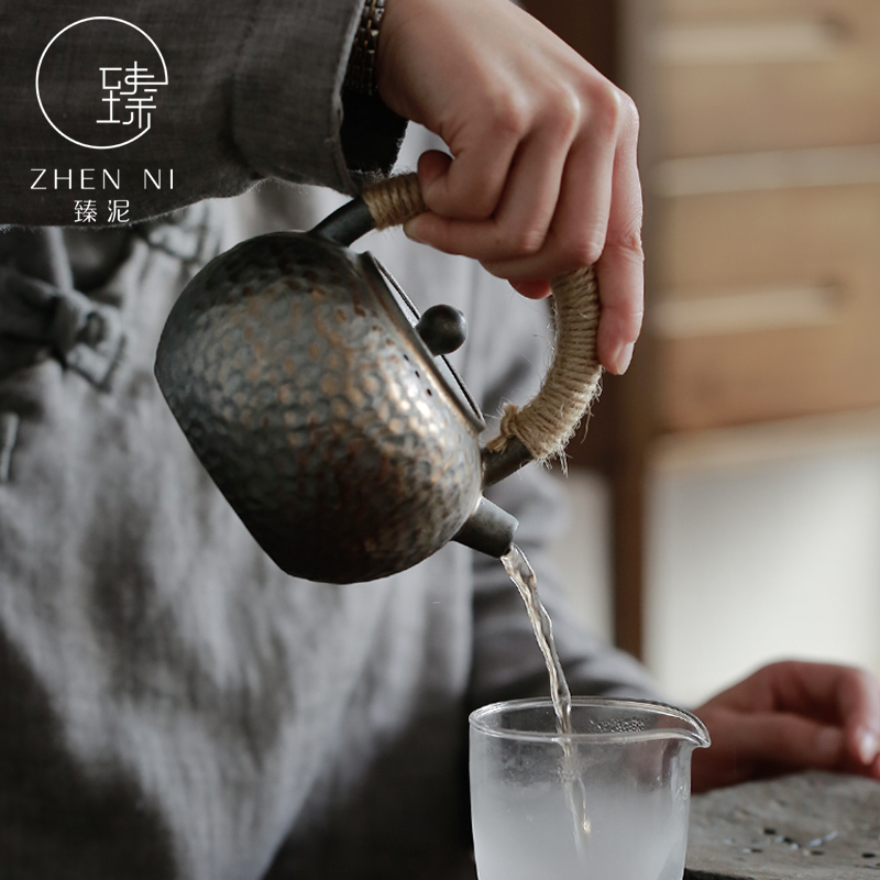 By Japanese manual fine gold mud girder pot of ceramic based retro alcohol warm tea stove heating base kung fu tea set