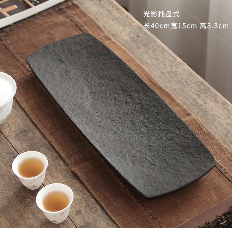 Sharply by mud stone tea tray was Japanese household whole piece of natural stone tea table contracted small stone dry tea tray