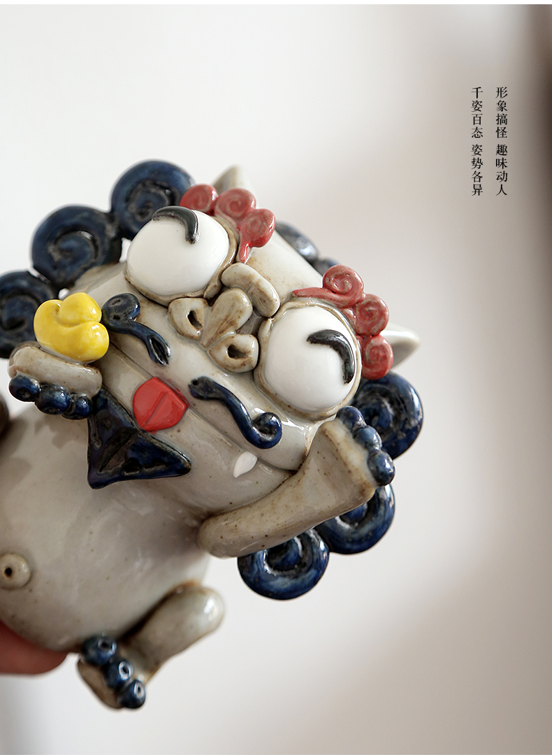 By pure manual mud jingdezhen ceramic tea pet plutus play the mythical wild animal tea tea accessories creative fragrant incense buner furnishing articles