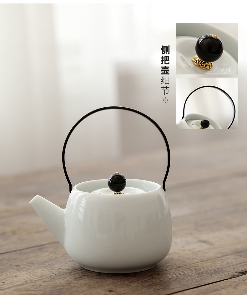 Japanese kung fu tea set household ceramics girder by mud dry tea cups consolidation set of tea set the teapot