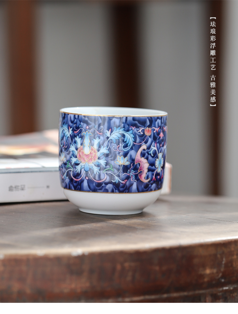 By large mud masters cup jingdezhen colored enamel household ceramic cups sample tea cup Japanese people make tea bowl