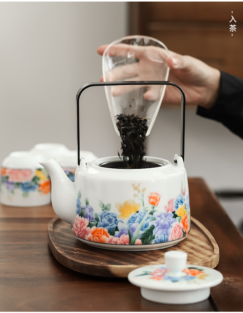 By mud Japanese big teapot suit household zen girder pot of kung fu tea cups ceramic teapot gift boxes