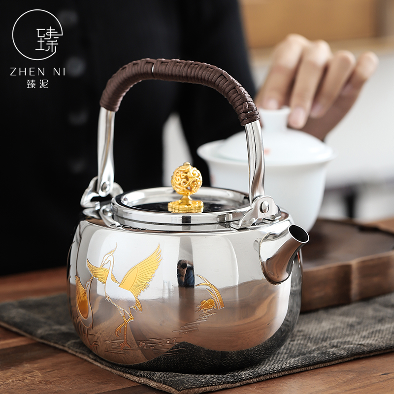 By mud TaoLu boiled tea machine stainless steel girder teapot home ceramic POTS iron pot of tea is special electric water heating furnace