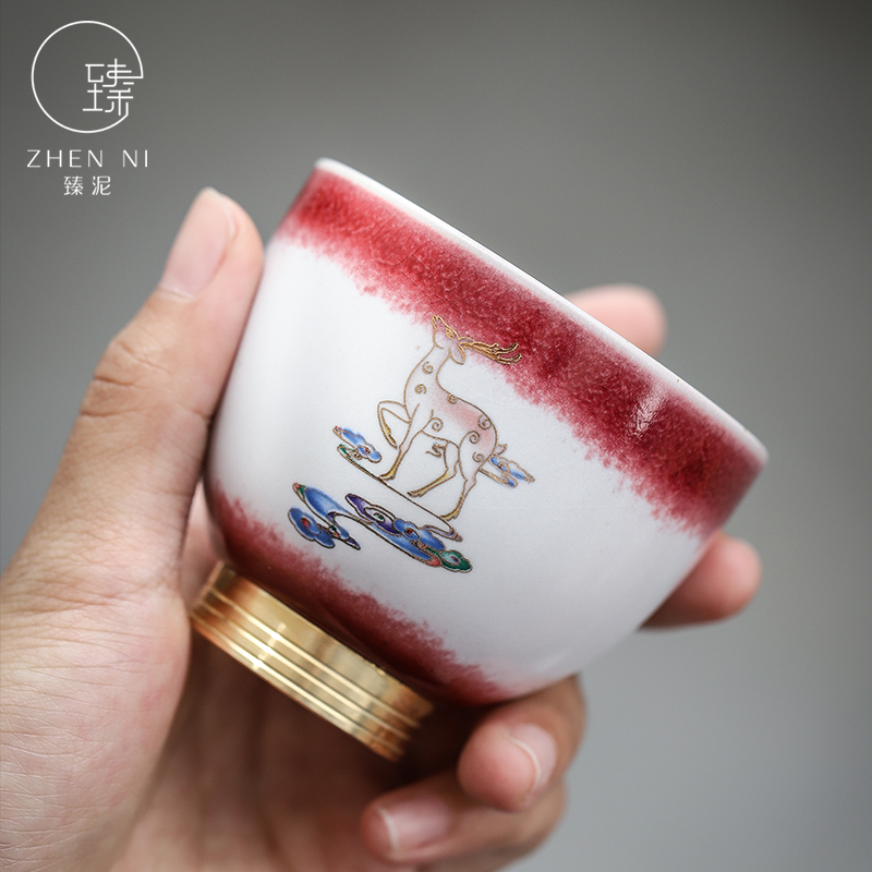 By mud variable element red ceramic masters cup home tea cups large single cup bowl sample tea cup kung fu tea set