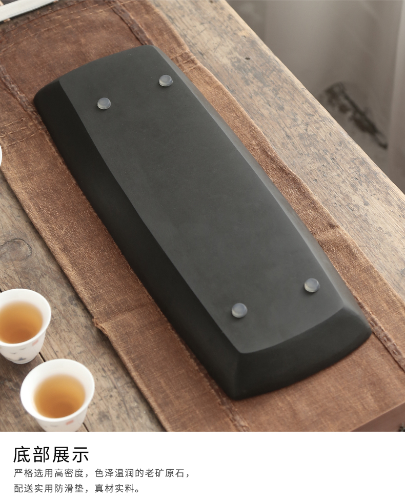 Sharply by mud stone tea tray was Japanese household whole piece of natural stone tea table contracted small stone dry tea tray