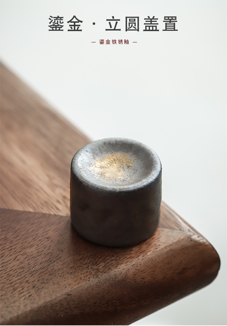 Gold furnishing articles cover buy Japanese cover bracket checking ceramic lid value retro lid gasket kung fu tea accessories