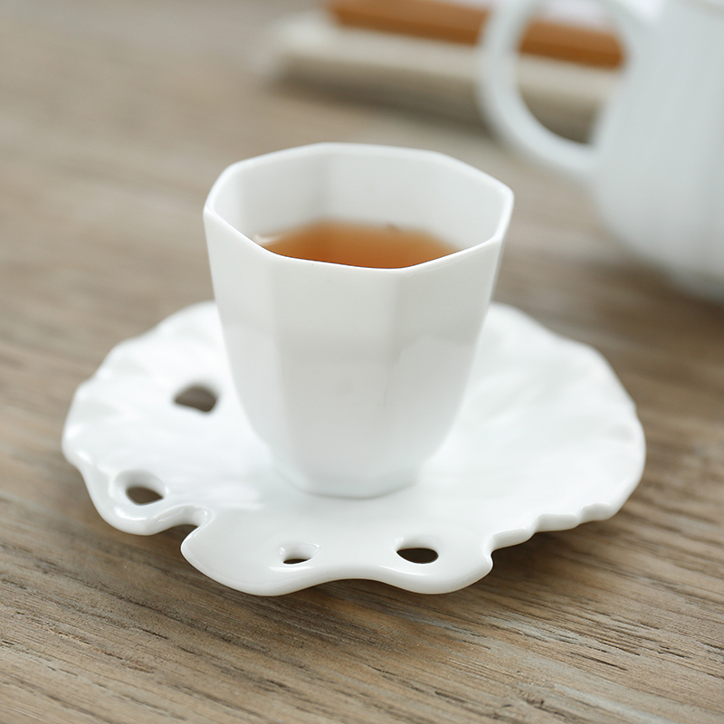 By Japanese manual mud coasters tea cup mat jingdezhen manual heat insulation cup mat white porcelain cup