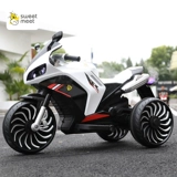 Электрический мотоцикл, игрушечная машина с сидением для двоих, трехколесный транспорт, радиоуправляемая машина