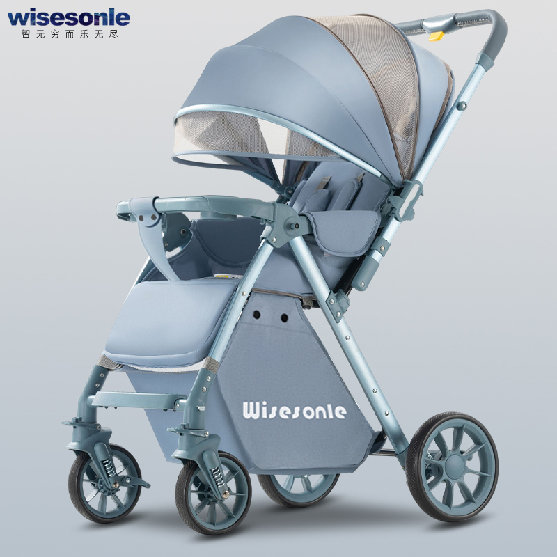 Two-way implementation of high landscape baby stroller can sit down with light folding baby umbrella car four-wheeled stroller baby carrier-Taobao
