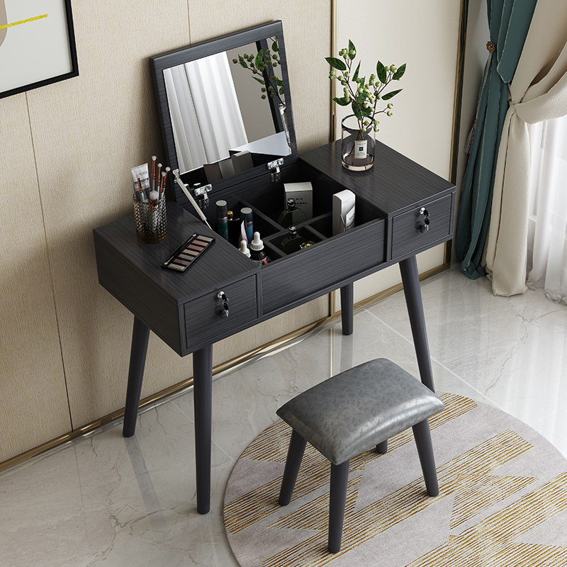 Nordic Makeup Bench Bedrooms Modern Minima Small Light Lavish Makeup Table Storage Cabinet Integrated Net Red Makeup Table Composition
