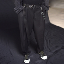 Salt of gang feng pants male significantly higher vintage chui zhui gan wide leg pants-music of the Tide straight pants pants design niche