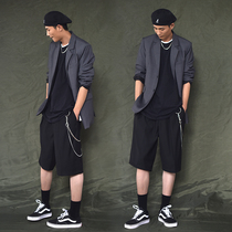 Advanced sense ins suit shorts mens knee summer five-point pants Tide brand loose 5 points handsome design sense pants