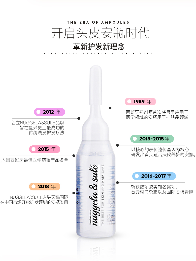 西班牙超人气洗护发品牌 Nuggela&Sule 防脱发头皮安瓶精华 100ml 天猫优惠券折后￥188包邮包税（￥388-200）