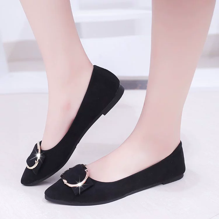 Mùa hè 2019 mới giày đế thấp giày nữ 2017 mùa thu Giày Lok Fu Phiên bản Hàn Quốc của dây nịt khóa cao su màu trung tính - Giày cắt thấp