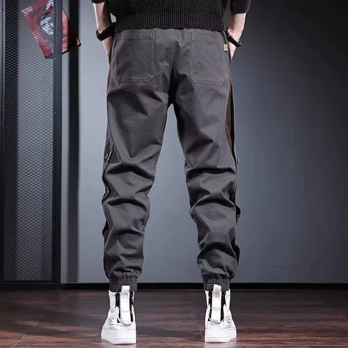 Мужские осенние штаны, универсальные повседневные брюки, оверсайз, свободный крой
