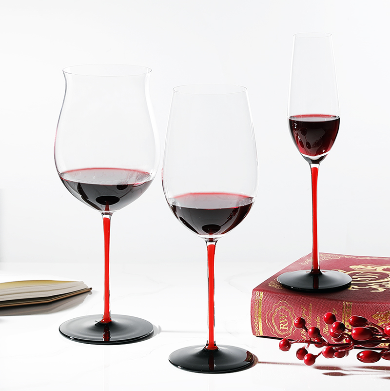 Austria imports red wine glass black collar junction Bordeaux high foot cup Burgundy water crystal cup high-end red rod red wine glass