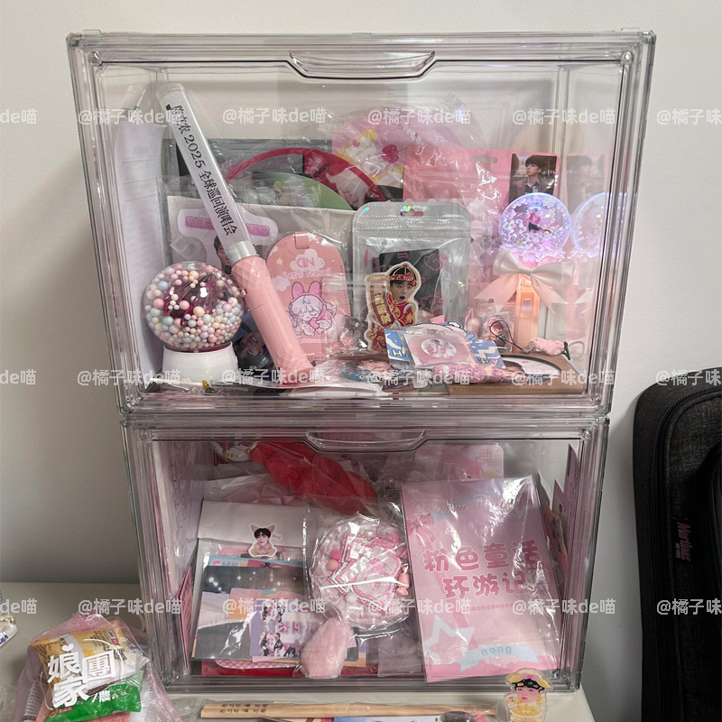 Star-Chasing Girl Storage Box for Organizing Celebrity Merchandise, Transparent Dust-Proof Display Stand, Large-Capacity Box, a Must-Have Item