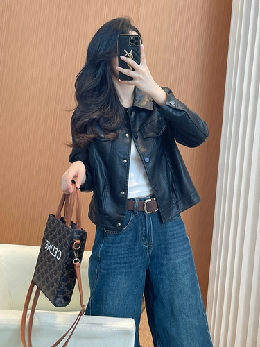 Черная куртка, в западном стиле, подходит для подростков, изысканный стиль, облегающий крой