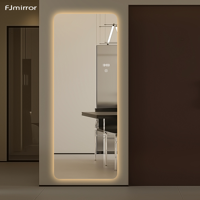 Smart wearing mirror with lamp hanging wall fitting mirror wall-mounted full-body mirror floor mirror home luminous Led with wall mirror-Taobao