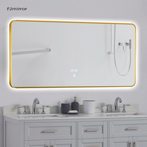 Floating crystal with frame smart mirror Touch screen LED bathroom light mirror with light toilet bathroom mirror customization