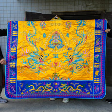 Даосское одеяние 手工金线刺绣黄色双龙法衣高功绛衣道袍法袍苏绣法服