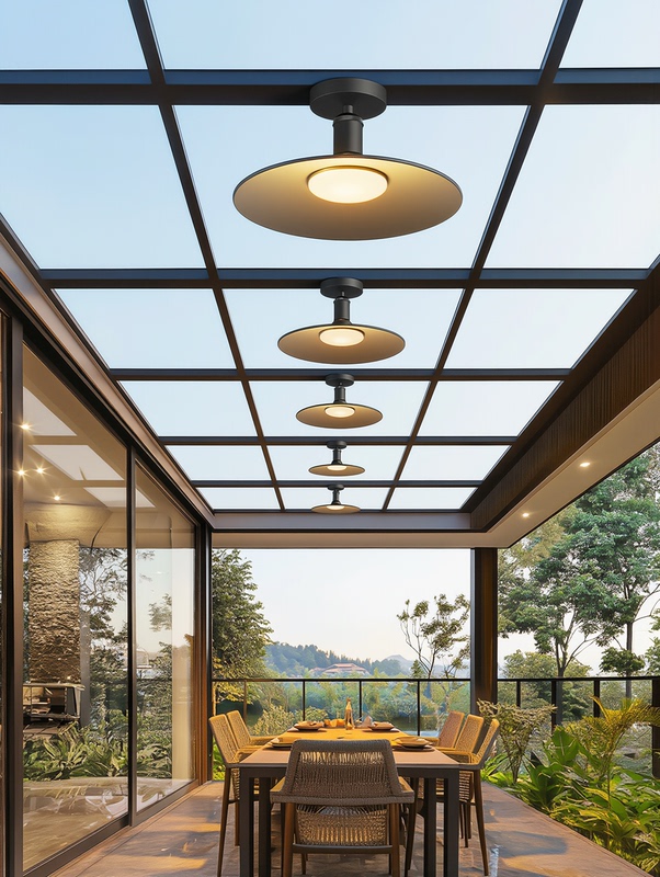 Aluminum Material Outdoor Glass Sunroom Light Balcony Aisle Light Corridor Entrance Terrace Eaves Sun Shed Ceiling Light