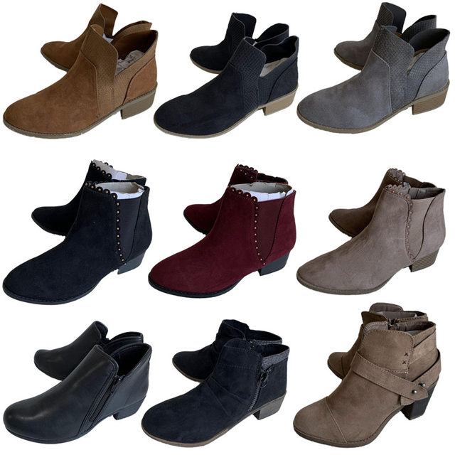 2021 autumn and winter low-heeled women's short-cut fashion boots