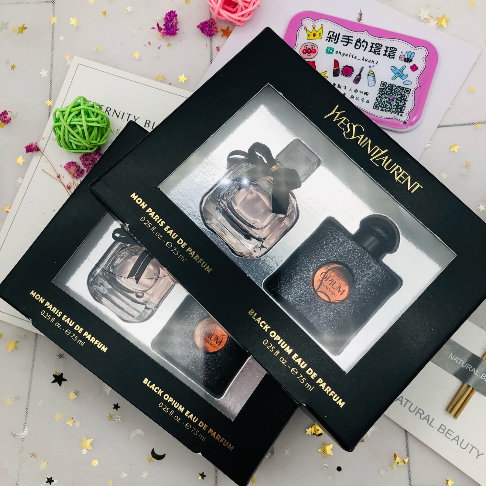 YSL Saint Laurent black opium reverse Paris classic strong fragrance Q version perfume set 7 5ml test tube sample