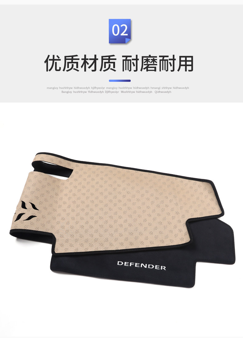 Suitable for 20-27 Models of Land Rover Defender, Dashboard Light-Proof Mat, Center Console Sun Protection and Heat Insulation Mat, Sunshade Defender Modification