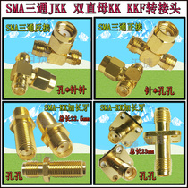 SMA tee front and back connection male and female head antenna adapter single antenna to dual antenna one male and two female SMA to SMA