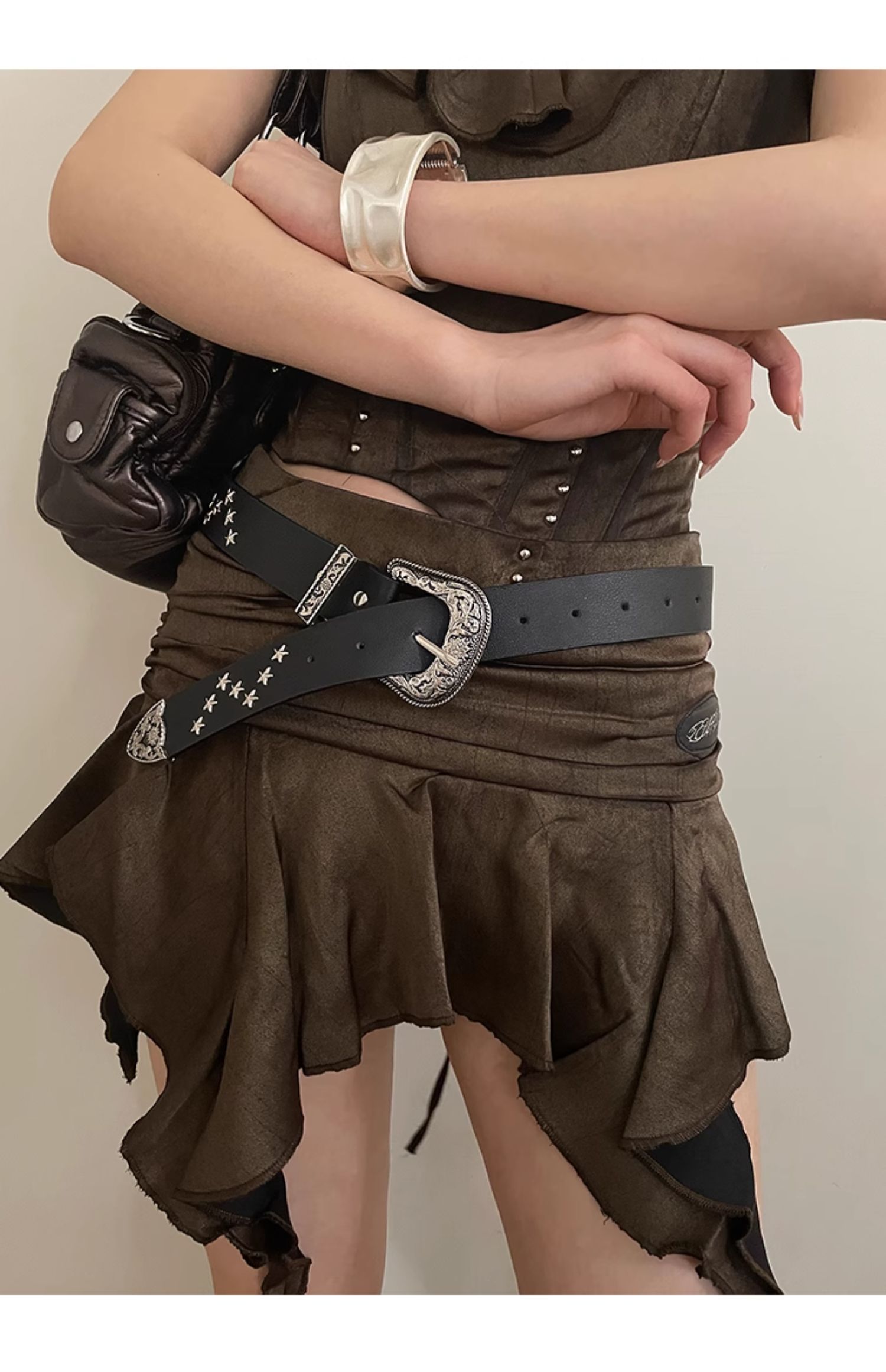 Retro Star Gürtel Weiblicher Punk-Stil Spice Girl Design Sense Erweiterter vielseitiger Gürtel Jeansgürtel_voghion.com