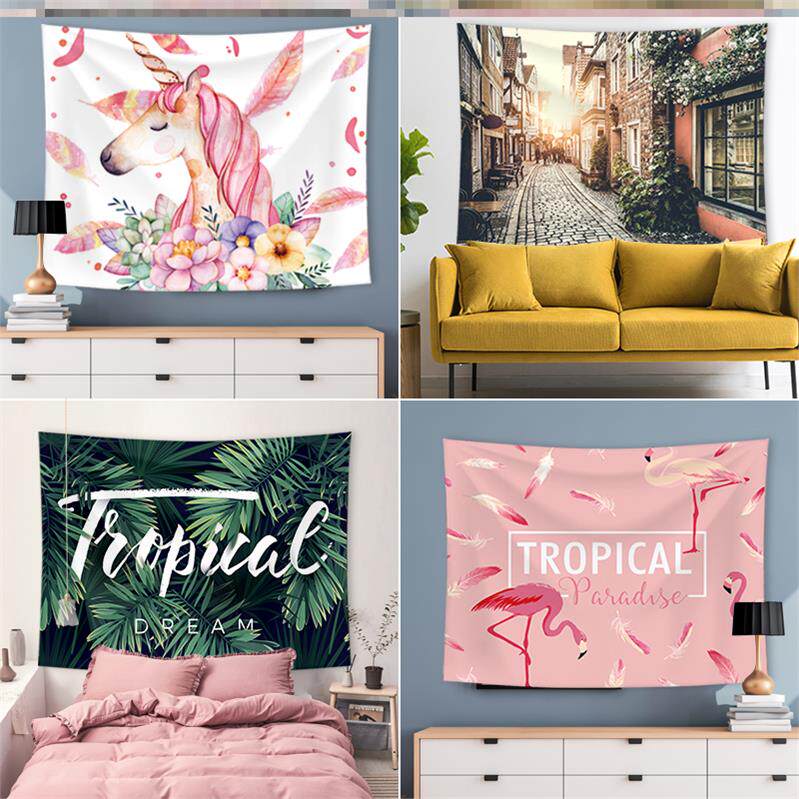 Teen Heart Room Placement Magic sticker Background Bins hanging cloth Oversize Dorm Hostel on Nordic Lukewarm Wind