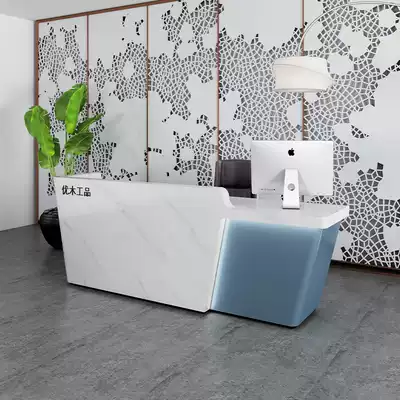 Front desk table counter Modern simple creative imitation marble custom clothing beauty hair shop reception desk cashier