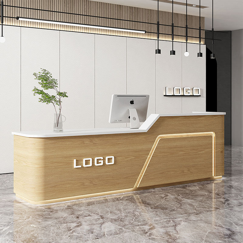Minimalist Modern bar Cosmetic House Clothing Shop Cashier Counter Company Front Desk Commercial Welcome Bentdesk Counter Reception Desk