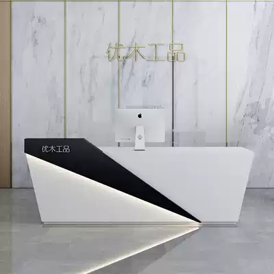 Simple and modern cash register counter Corner beauty salon hair salon shop training company front desk reception desk bar counter Commercial