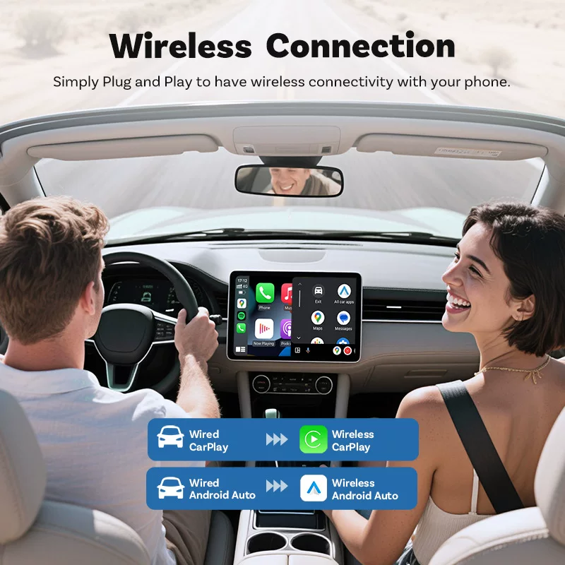 Автомобильный адаптер Ottocast mini cube Wireless CarPlay, интеграция Android Auto и машины