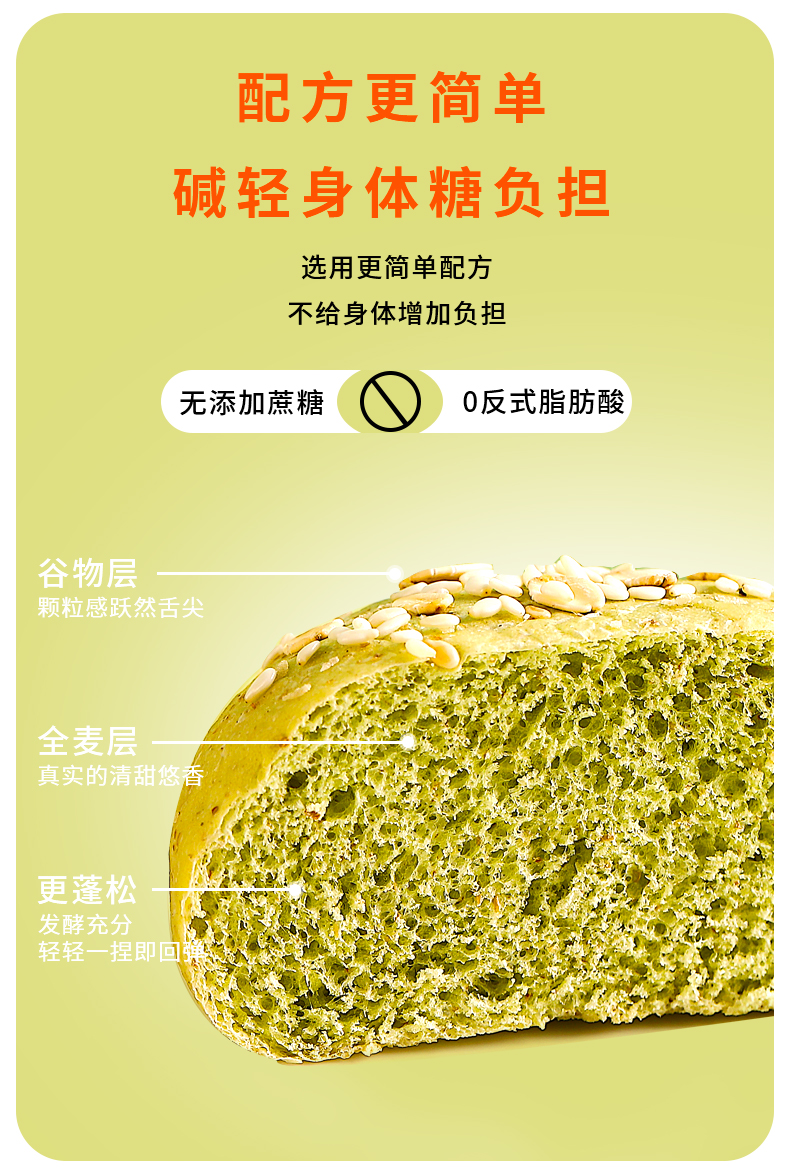 【不多言旗舰店】低脂全麦欧包12只400g