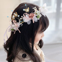 Children flower ring headwear Superfairy Princess Ornaments Son Ensemble Head Stirrup Girl Show Walking Show Hair Accessories Floral Hair Stirrup Accessories