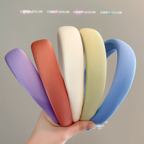 Sponge Hair Stirrup Girl Net Red Macarronic High Cranial Top Broadside Press Hair Hoop Fluffy Children 100 Hitch Out Hair Accessories