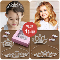 Crown hairclip female children headgear Princess Korean girl rhinestone crown hair comb birthday girl hair hoop hair accessory