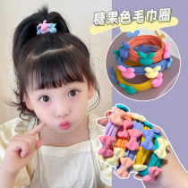 Childrens hair Circle Hair High Horsetail Leather Fascia Candy Color Katong Towel Ring Female Baby Head Rope Unhurt Hair Rope