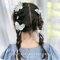 Childrens choreography butterfly hair clip Princess strapped hair chain Flow Su Card Super Fairy Girl Hair with pearls haircut