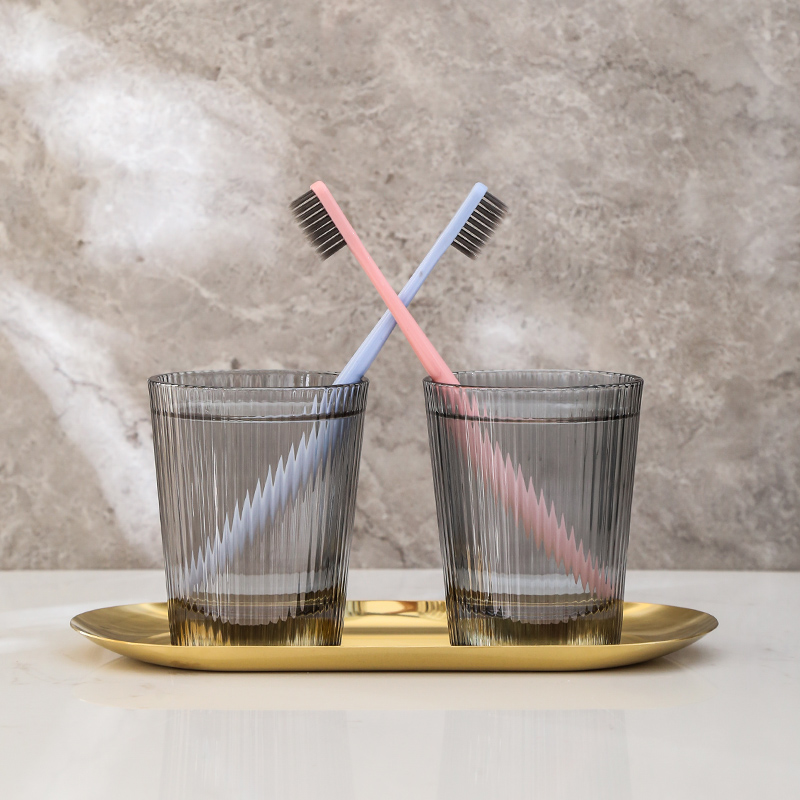 Hotel couple toothbrush cup creative glass wash brush cup cute tooth cup set ins wind mouthwash cup