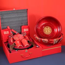 Wedding Washbasin Suit a pair of red tooth cups Womens side accompanied by wedding basin Wedding Items Washbasin Basin for Home Festive Basin