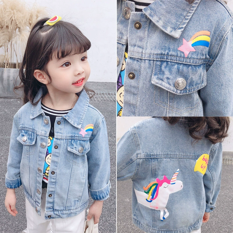 Quần áo trẻ em Cutebrat 2020 mùa xuân và mùa thu cô gái mới Áo khoác denim Hàn Quốc áo khoác trẻ em dài tay - Áo khoác