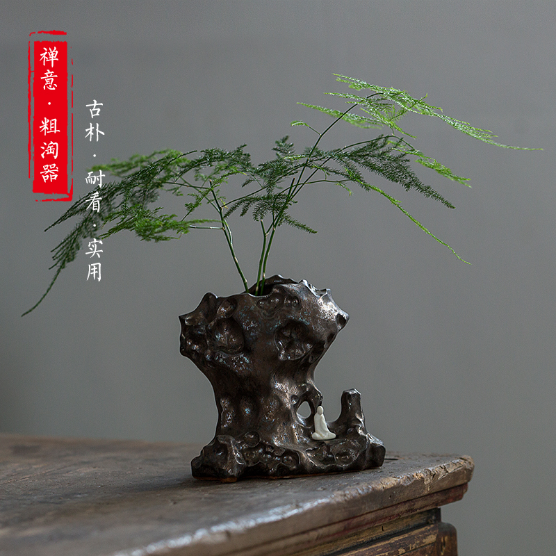 Kiln Changing Zen of Flowers Inserts Ceramics Small Vases Decoration Vases Vegetarian Yasha Livingroom Floral Six Gentleman tea Road accessories