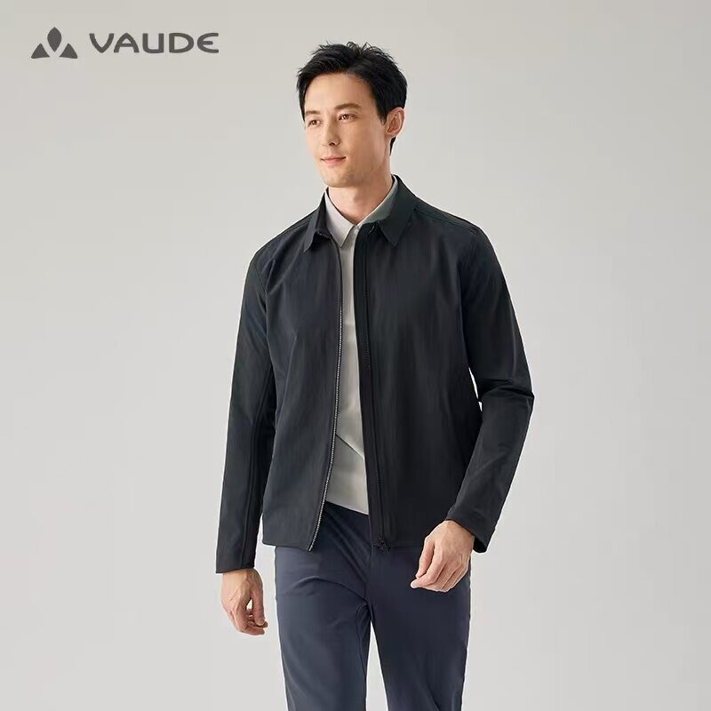 Vaude Men's Lapel Windproof Soft Shell Jacket Outdoor Sports Water Repellent Windproof Jacket Simple Commuter Jacket
